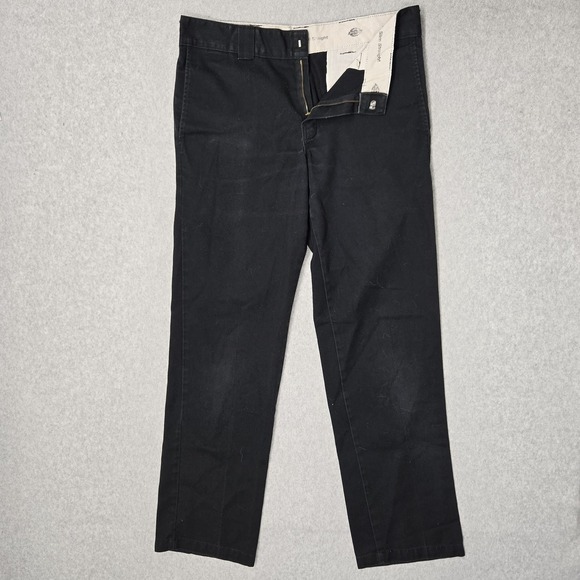 Dickies Other - Dickies Men Pants 32X34 Black Chino Twill Slim Straight Button 32" Inseam